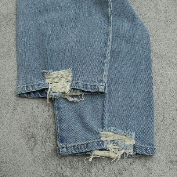 TinselTown Jeans Women's 7 High-Rise Baggy Straight 32.5" Inseam Distressed NWT - Picture 12 of 15